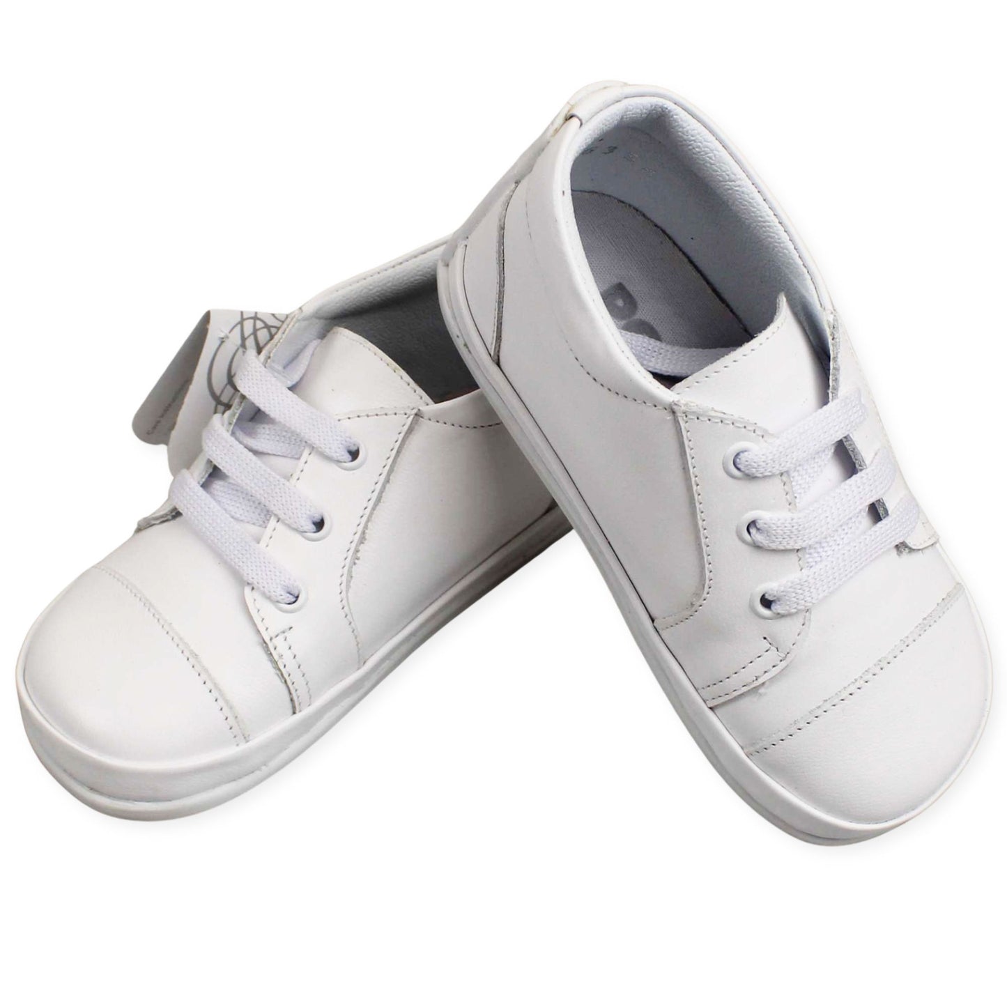 Pex White laced leather shoes