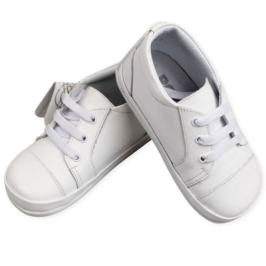 Pex White laced leather shoes