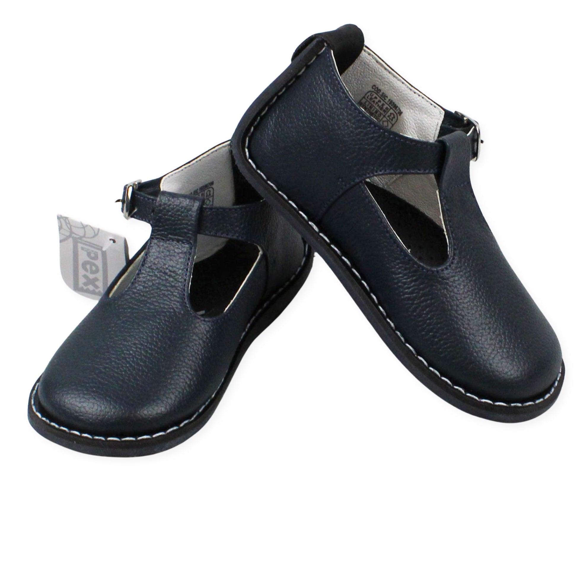 Baby Boys Navy Leather T Bar Shoe