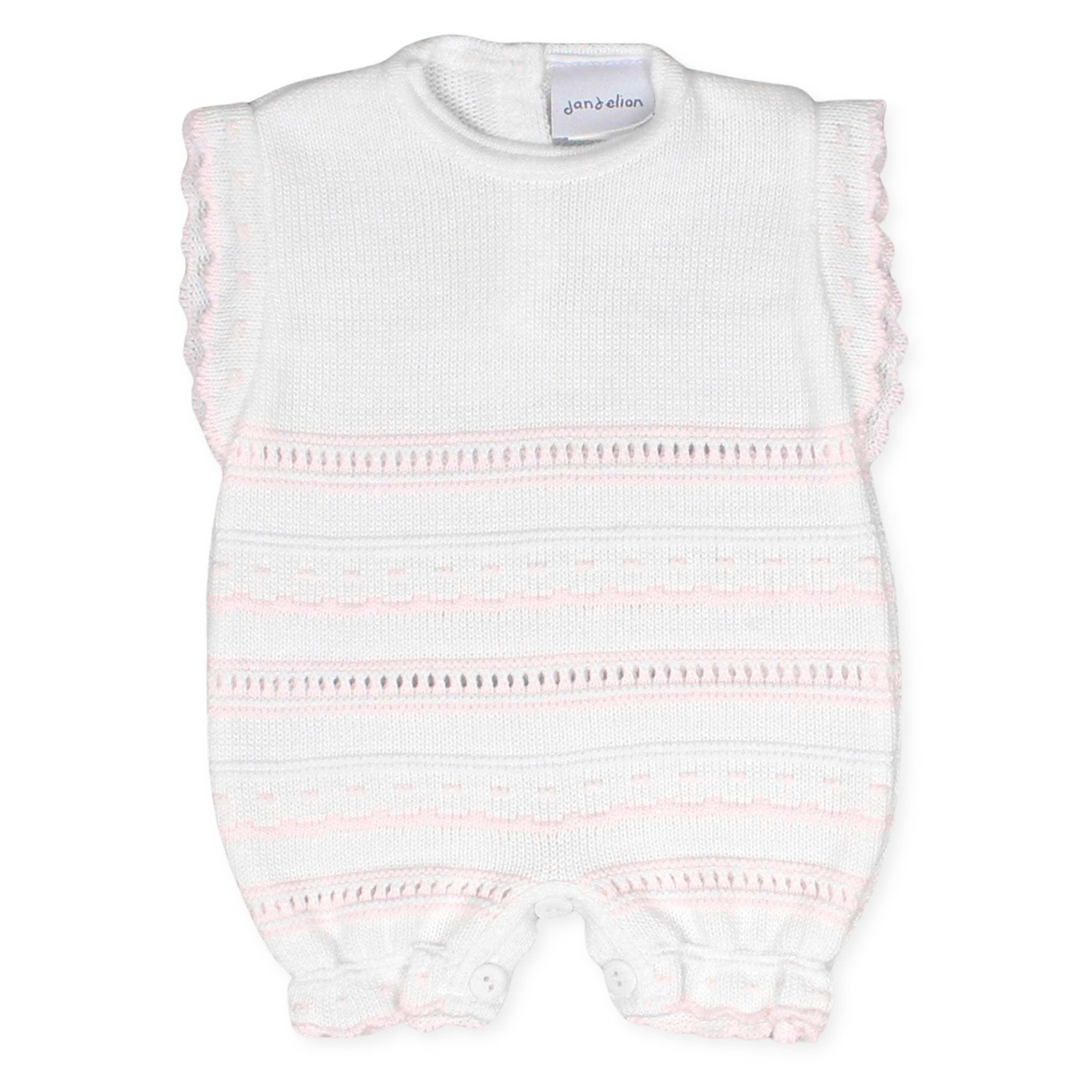 dandelion romper white and pink