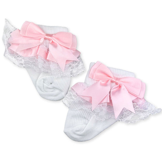 baby girls bow pink socks