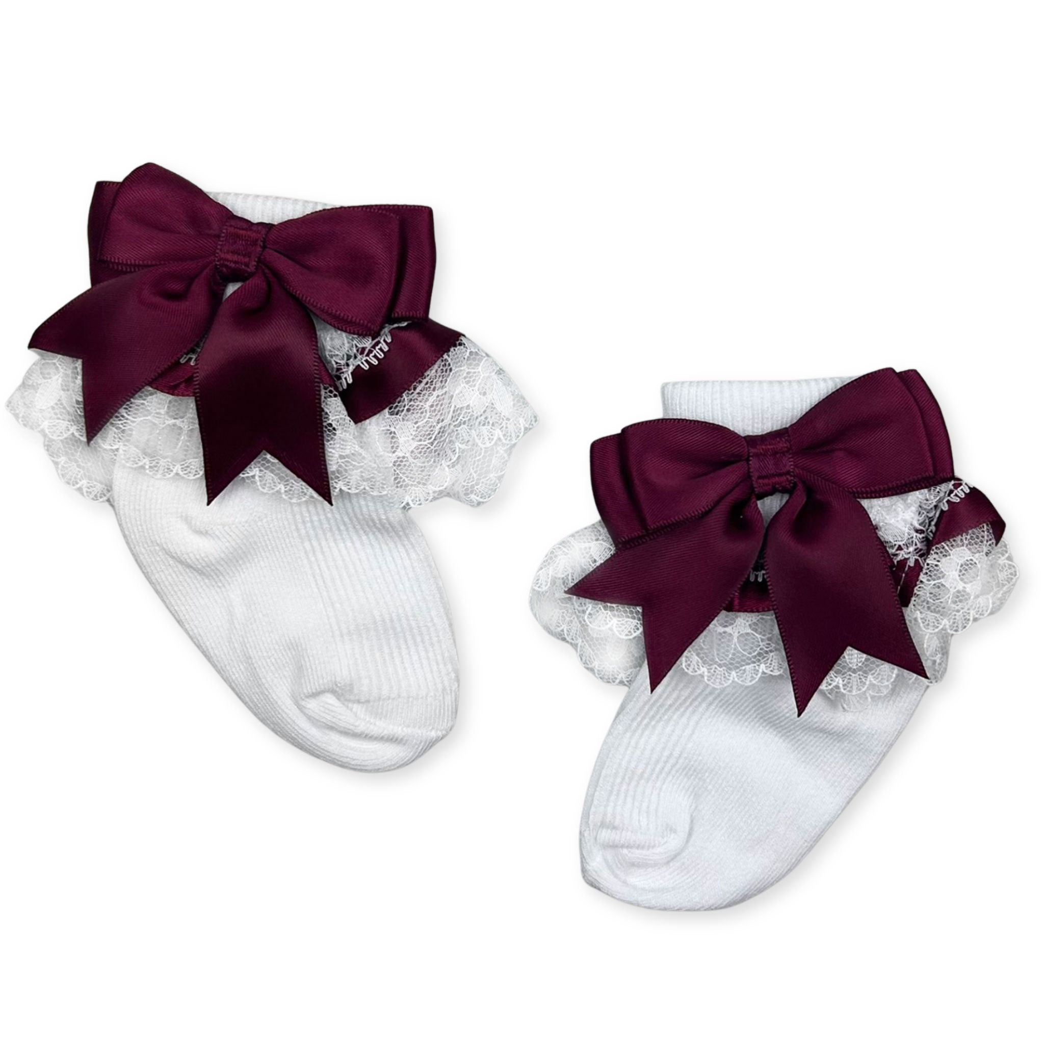 baby girls wine red socks