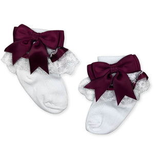 baby girls wine red socks