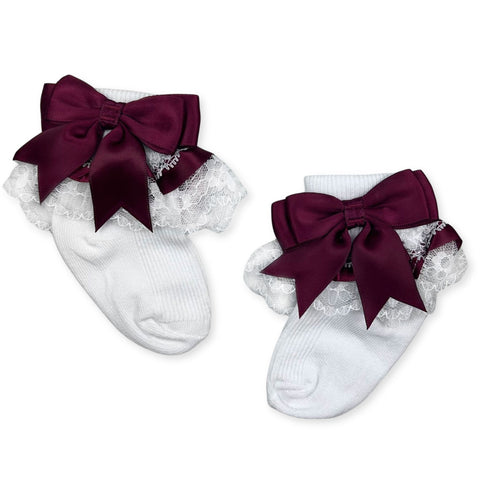 baby girls wine red socks