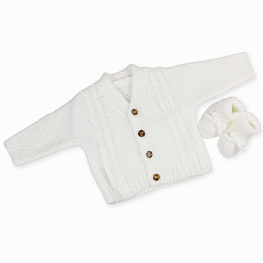 baby unisex white oversized cardigan