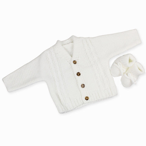 baby unisex white oversized cardigan