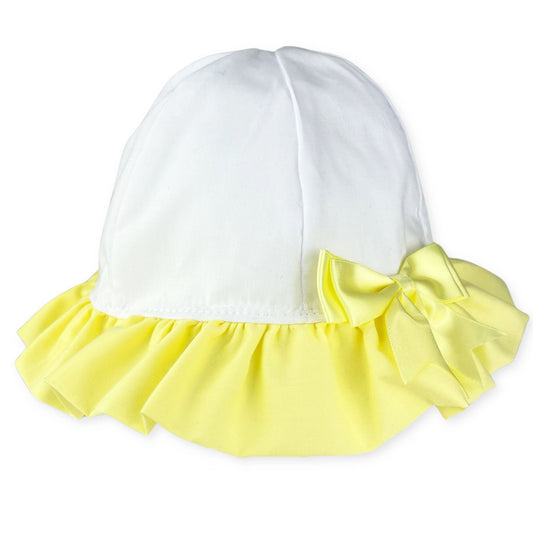 baby girl lemon and white sun hat