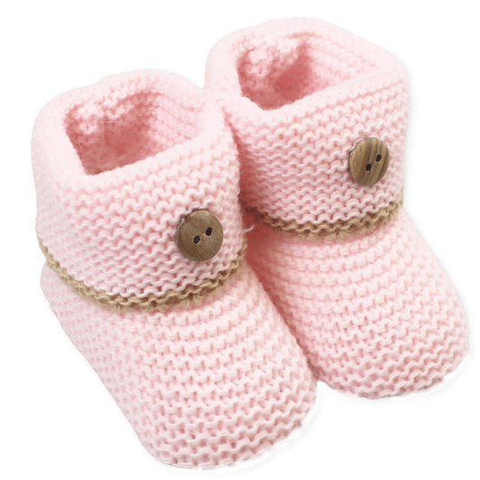 baby girls pink knitted boots