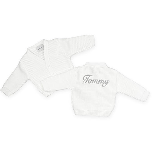 baby unisex personalised dandelion cardigan