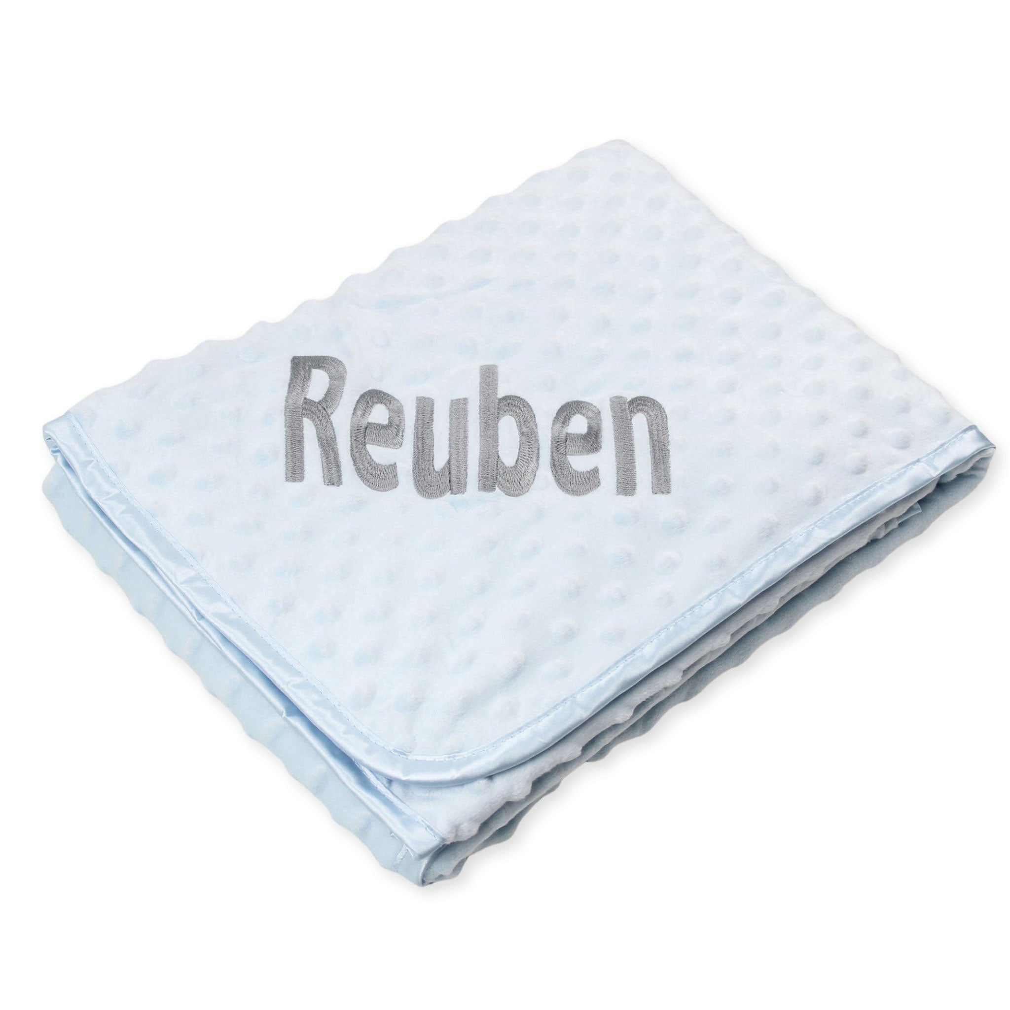 personalised baby blue blanket