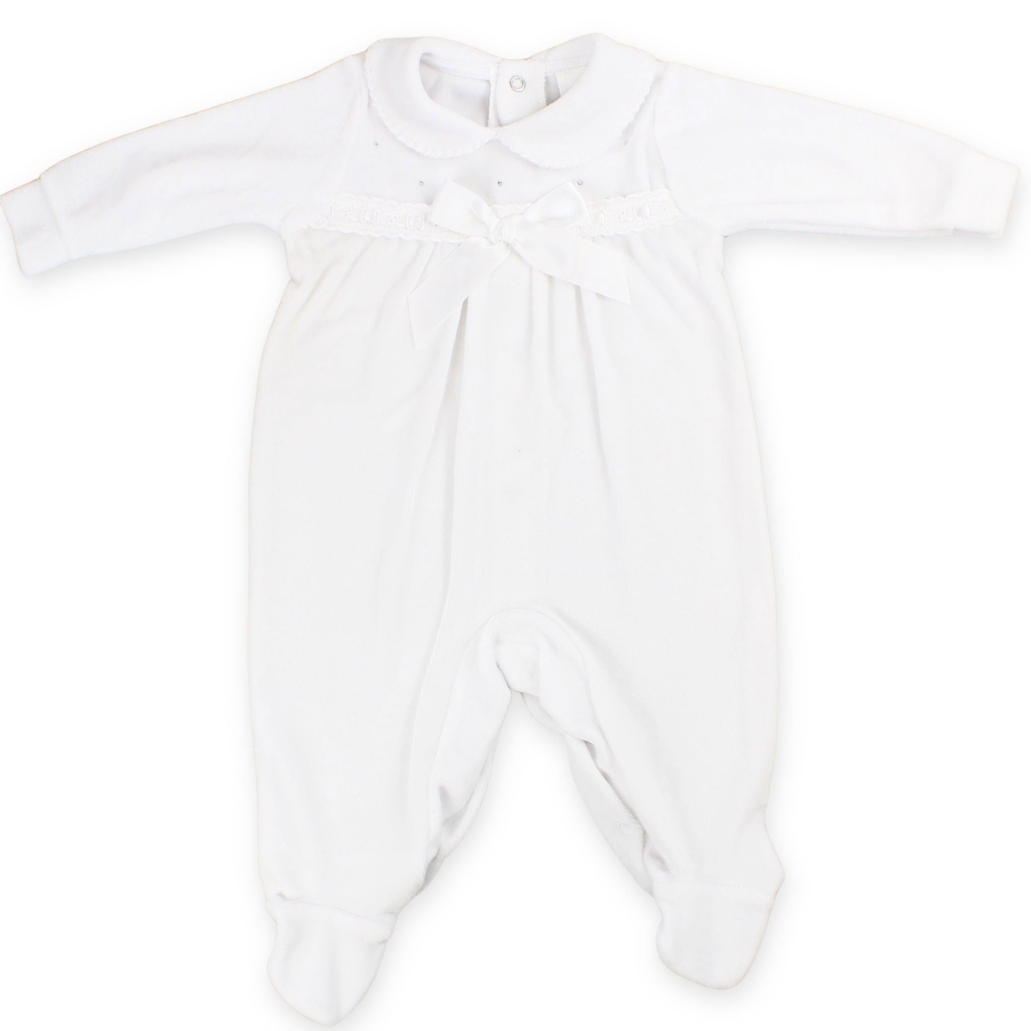 baby girls white sleepsuit