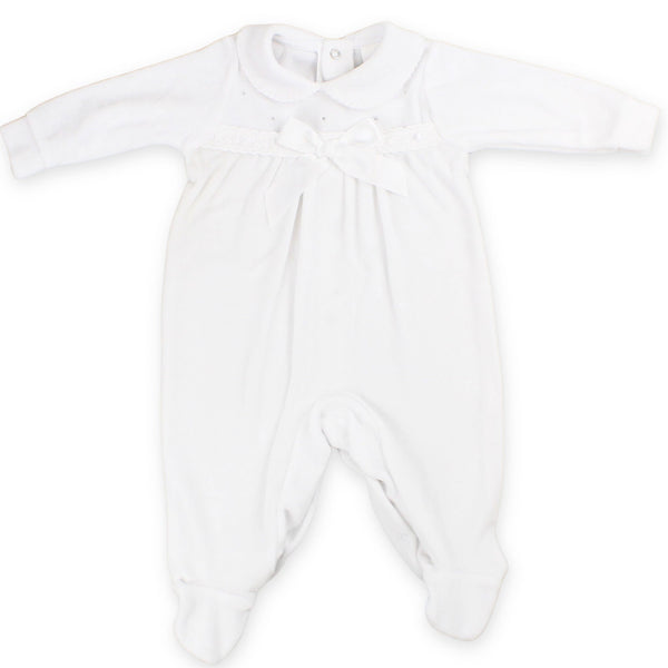 baby girls white sleepsuit