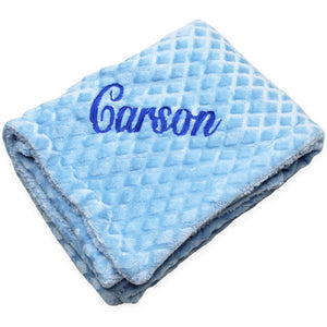 baby boys blue personalised blanket