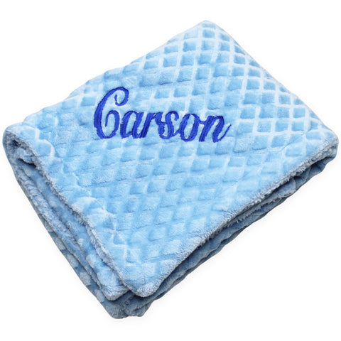 baby boys blue personalised blanket