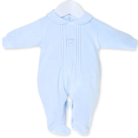 baby boys blue velour onesie