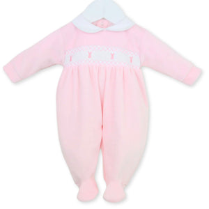 baby girls pink and white romper bunny