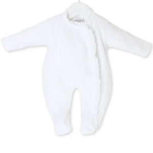 baby girls white traditional sleepsuit