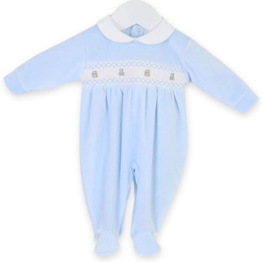 baby boys blue white smoking velour