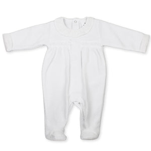 white quilted sleepsuit all in one