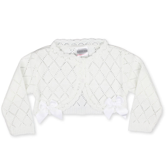 baby girls bolero white knitted cardigan