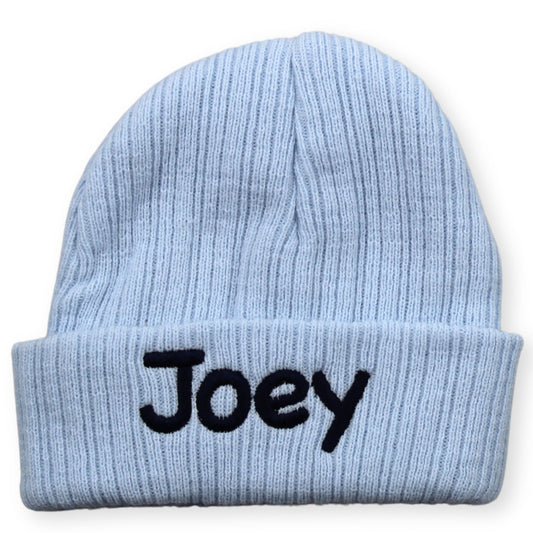 pastel blue newborn beanie hat