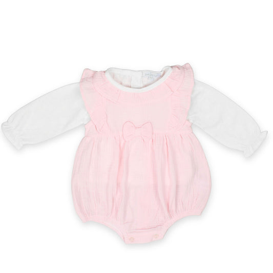 baby girls pink summer romper muslin