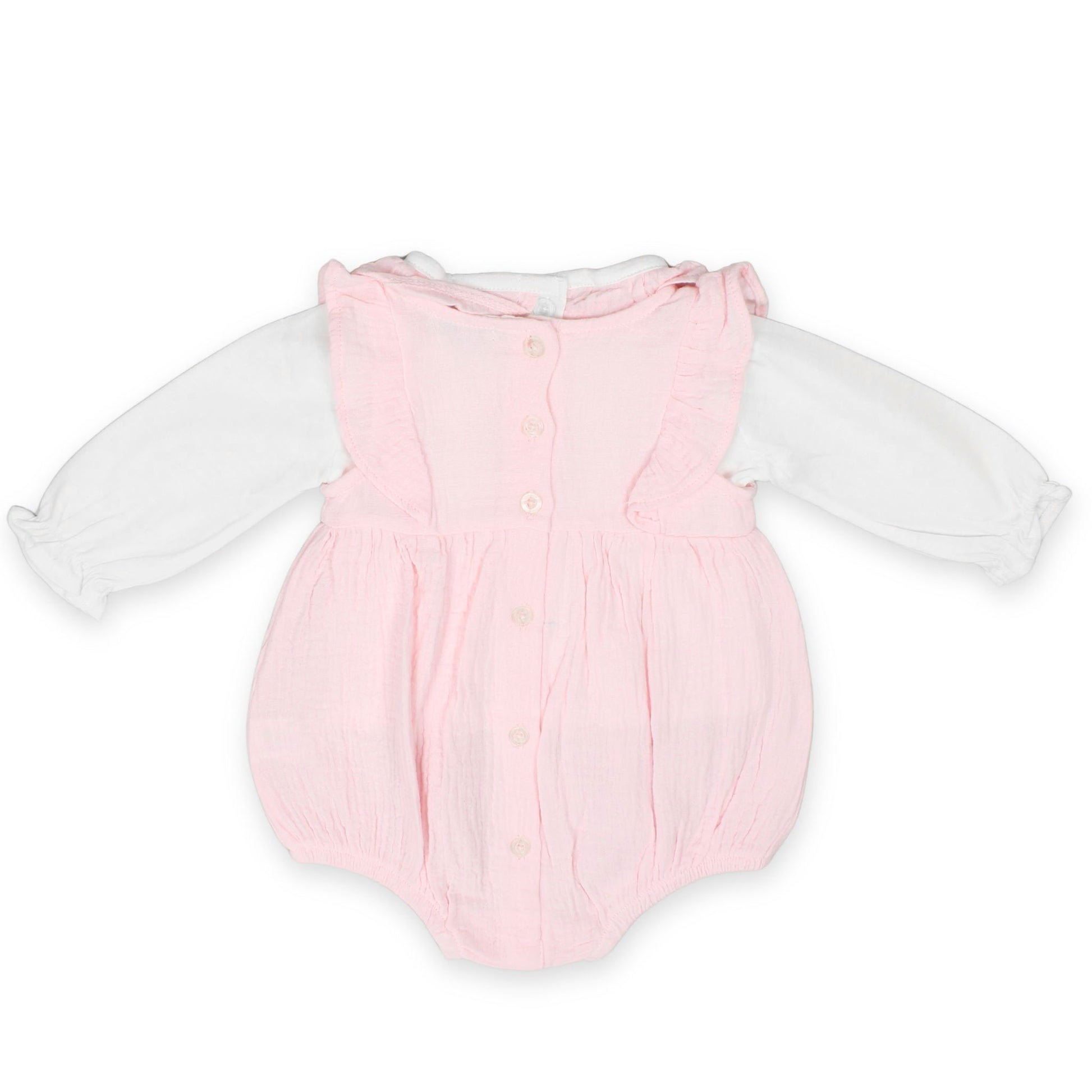 baby girls pink summer romper muslin
