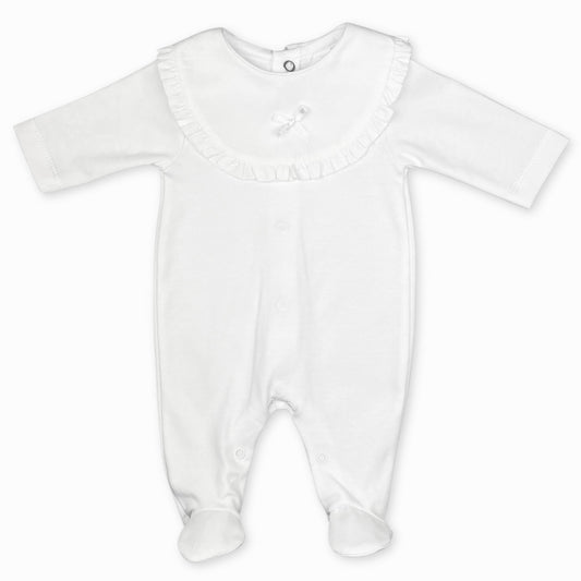 baby girls cotton sleepsuit white