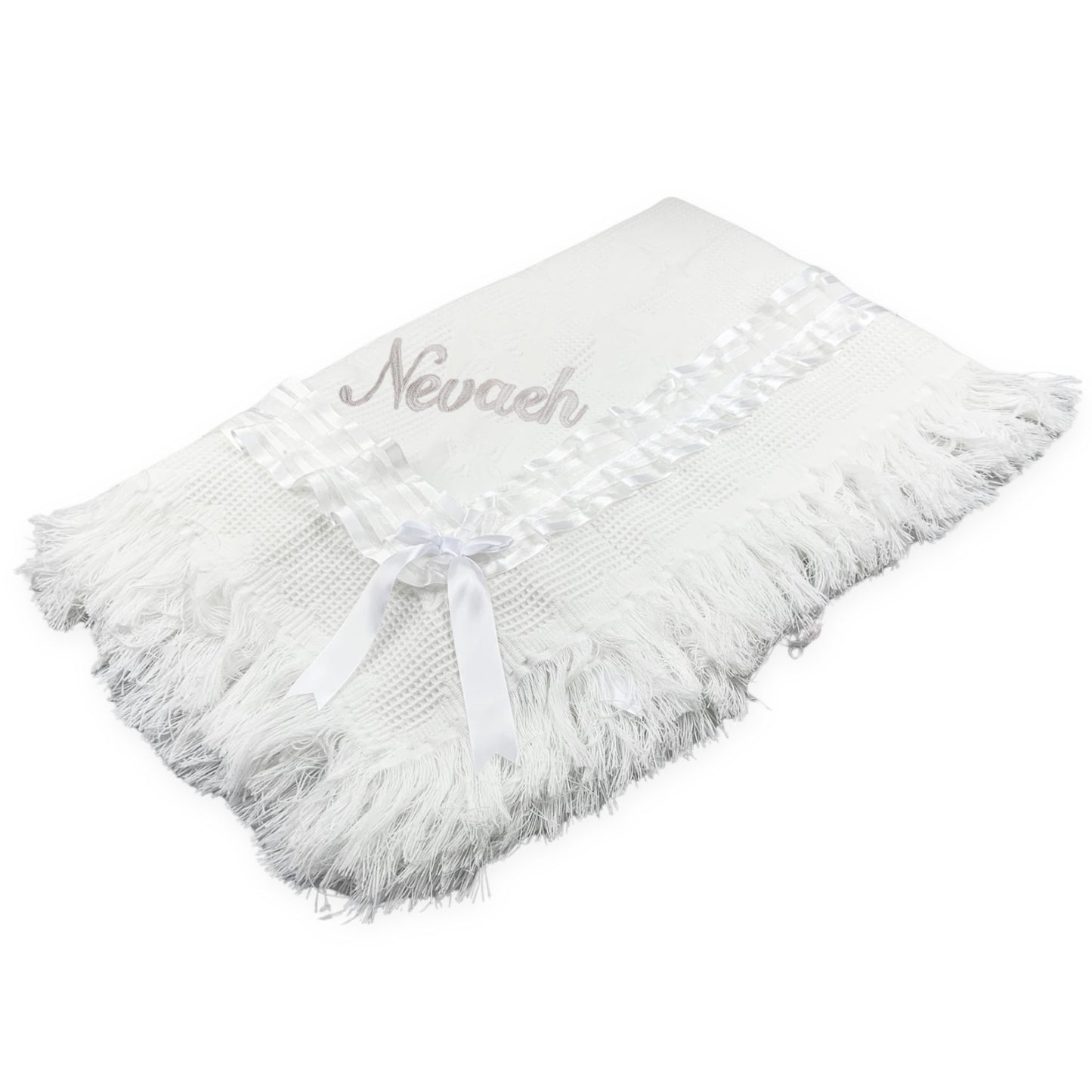 unisex white personalsied shawl