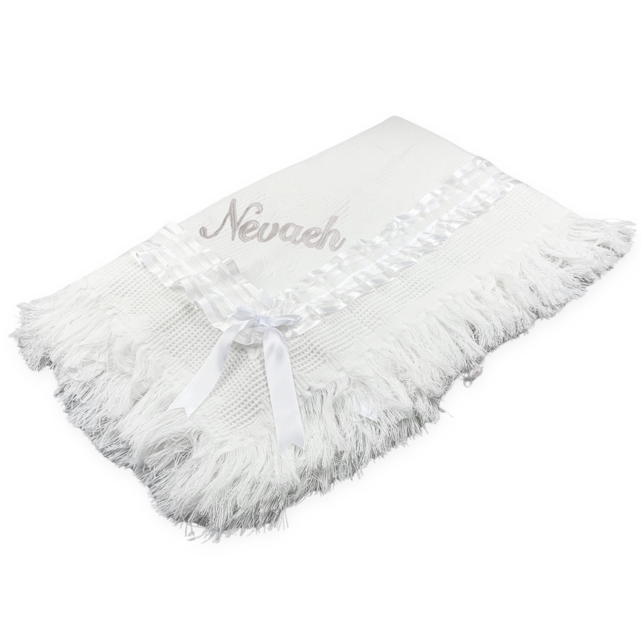 unisex white personalsied shawl