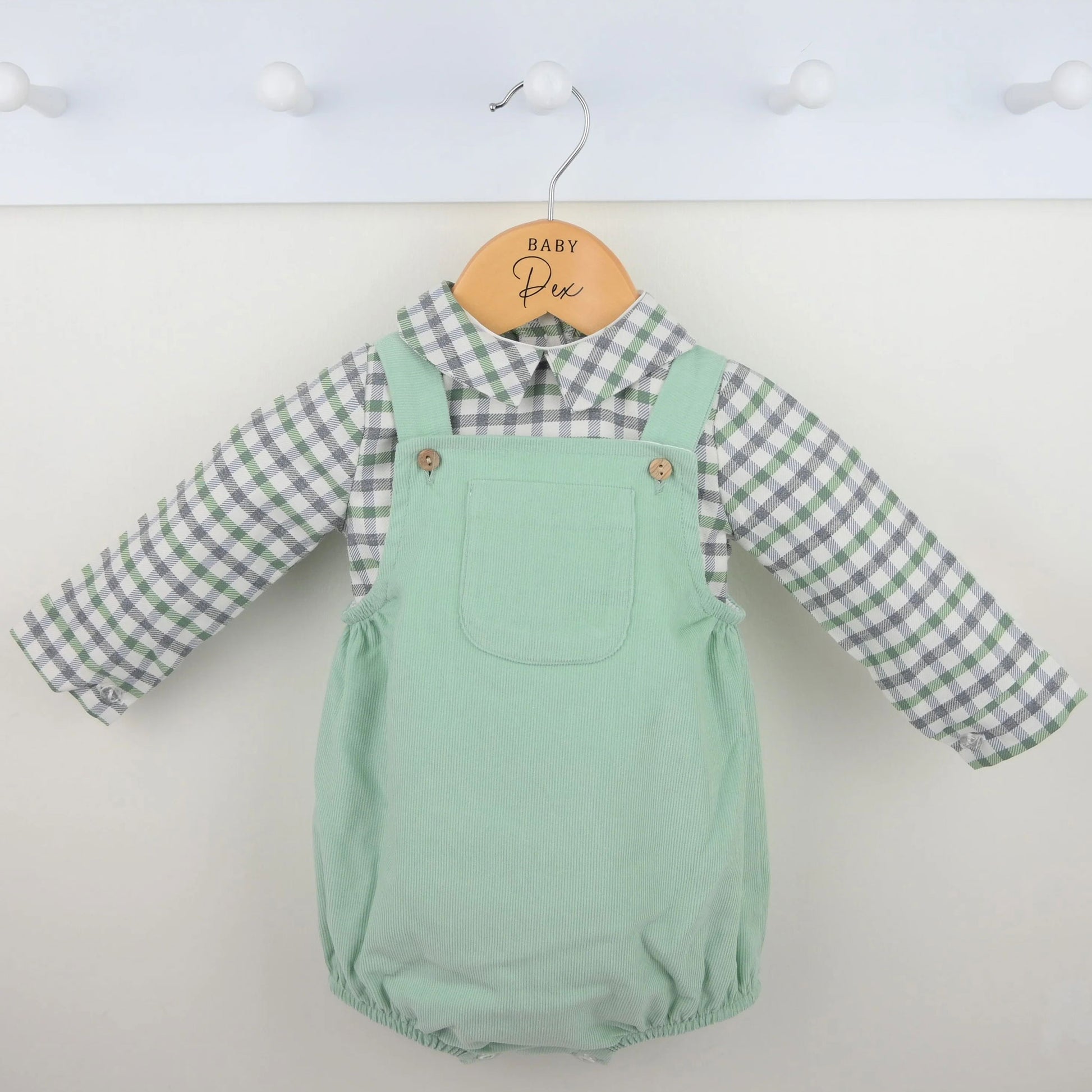 pex jasper green romper and shirt