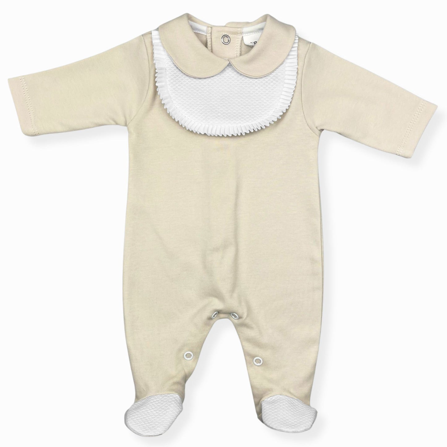 Unisex Baby Cotton Beige Sleepsuit