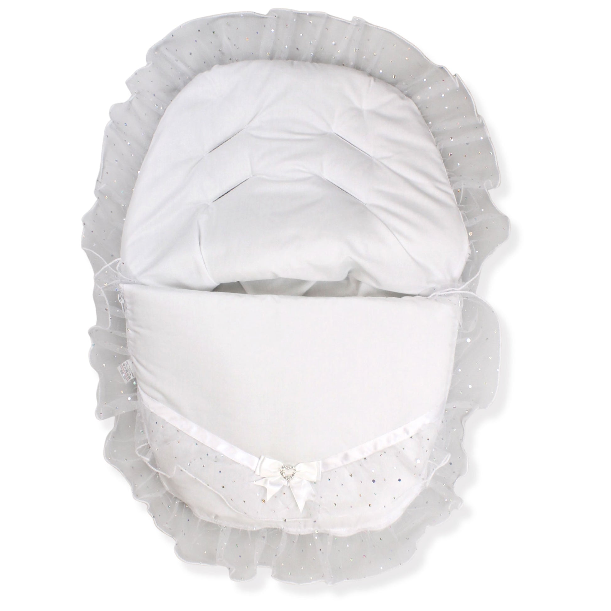 white sparkle car muff