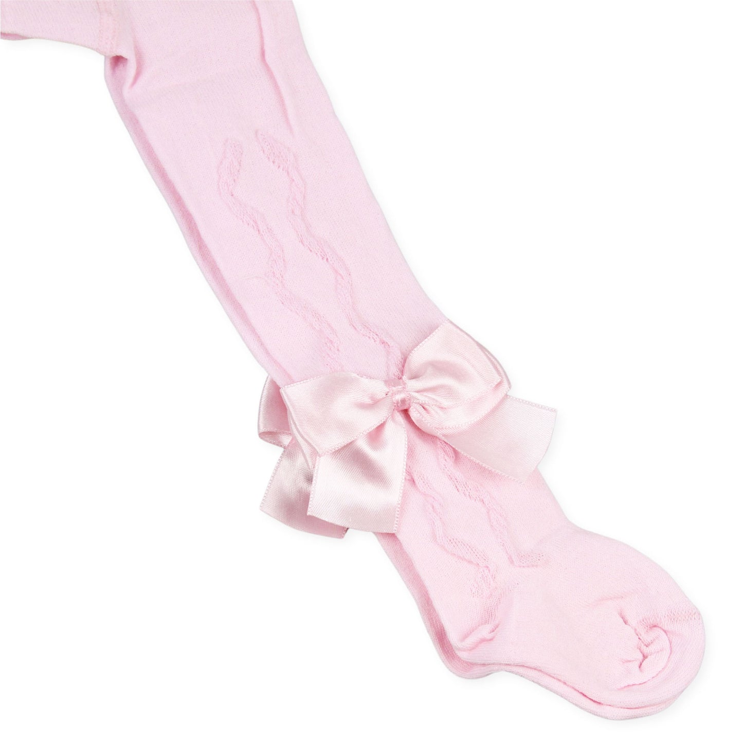 baby girls pink tights with bow