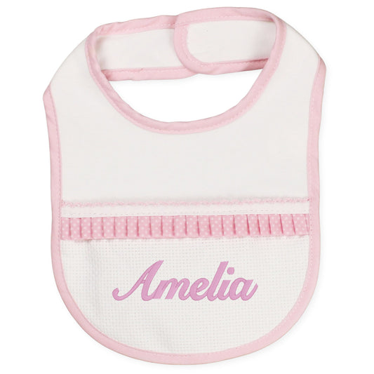 baby pink custom girls bib
