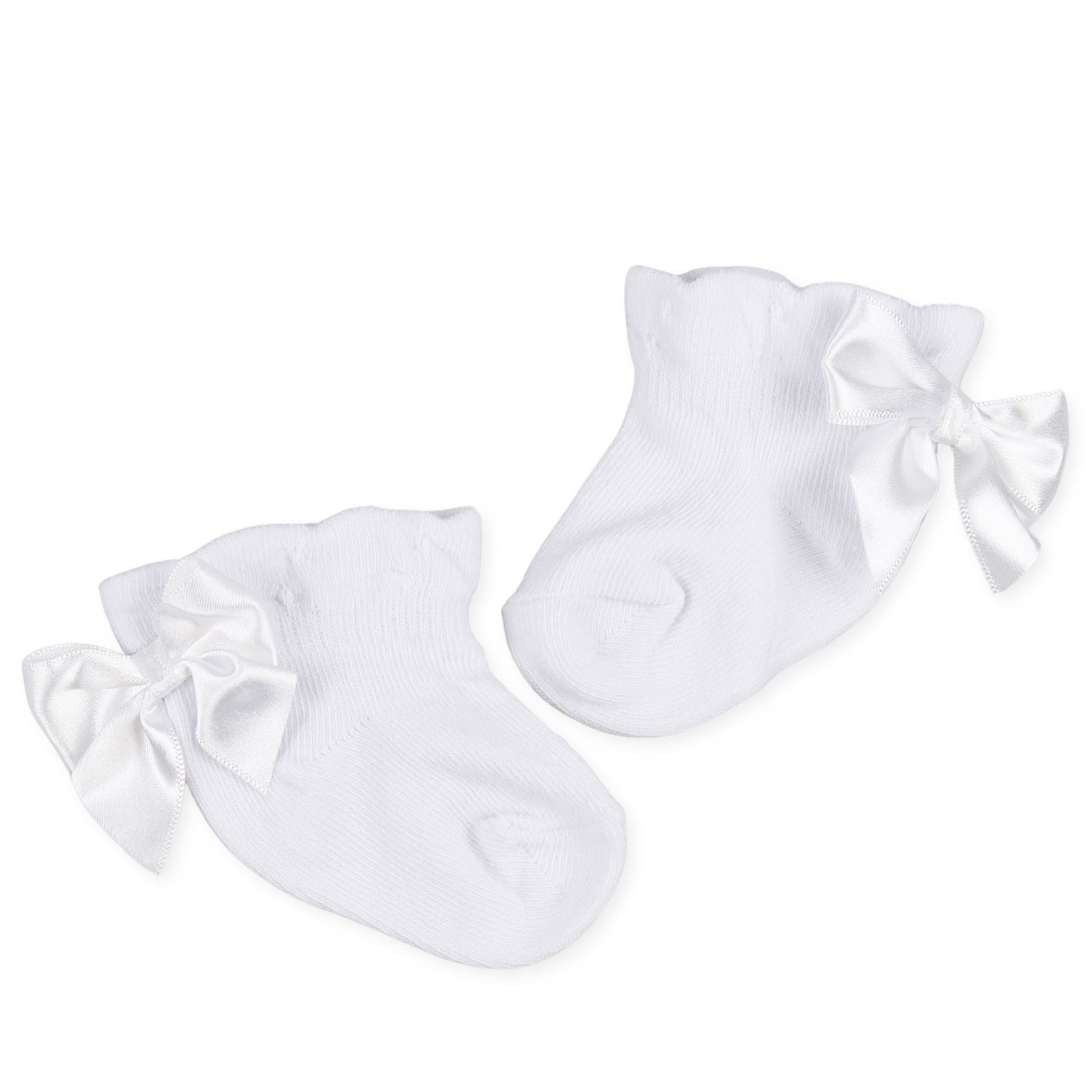 baby girl white ankle socks with bow pex