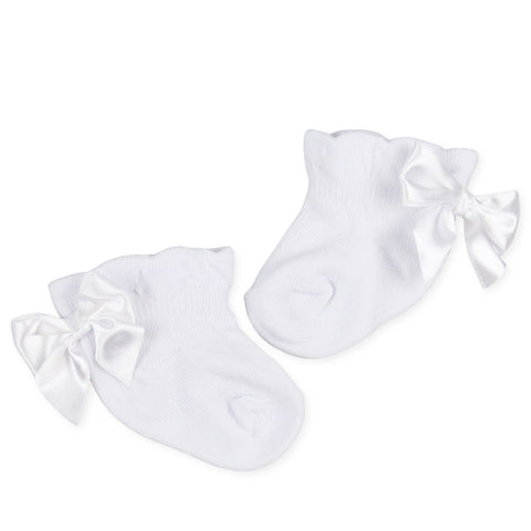 baby girl white ankle socks with bow pex