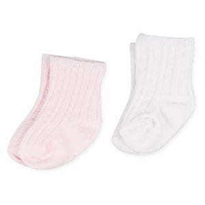 baby girls pink and white ankle socks by pex