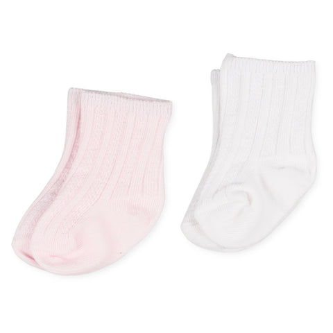 baby girls pink and white ankle socks by pex