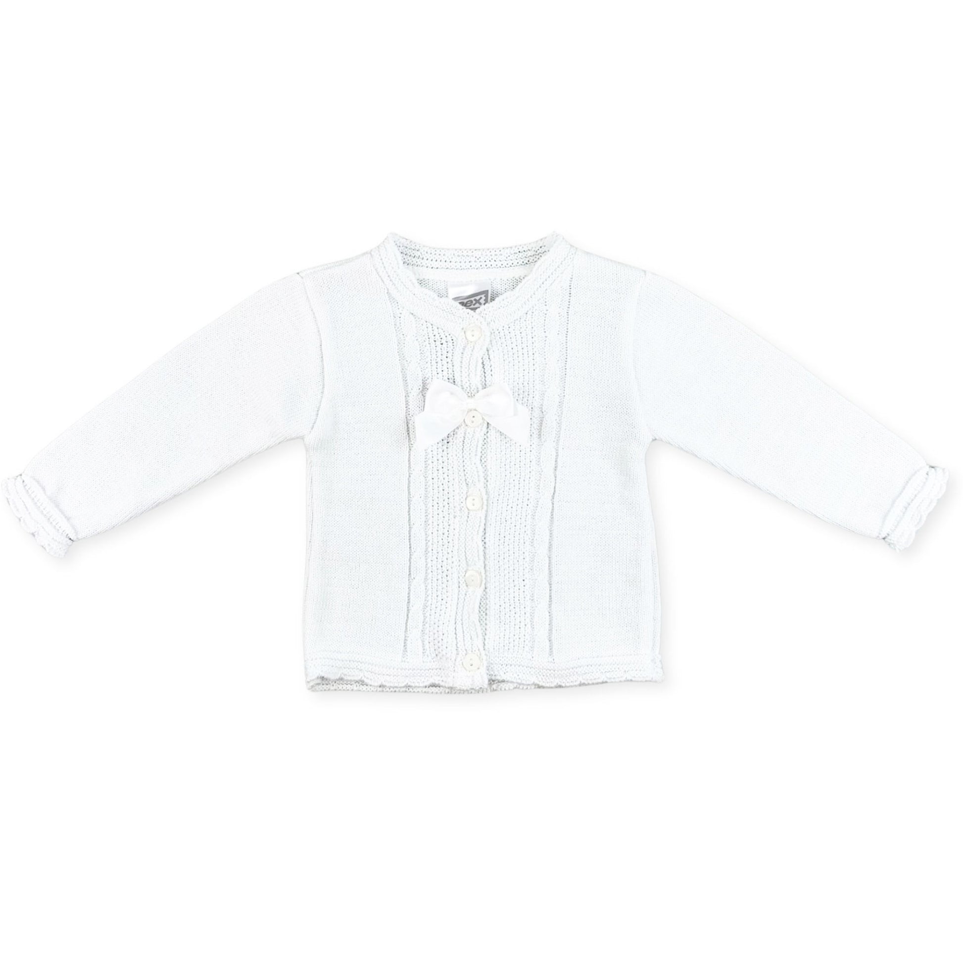 baby girls white cardigan with bow pex