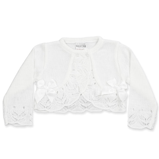 baby girls knitted cardigan satin bows