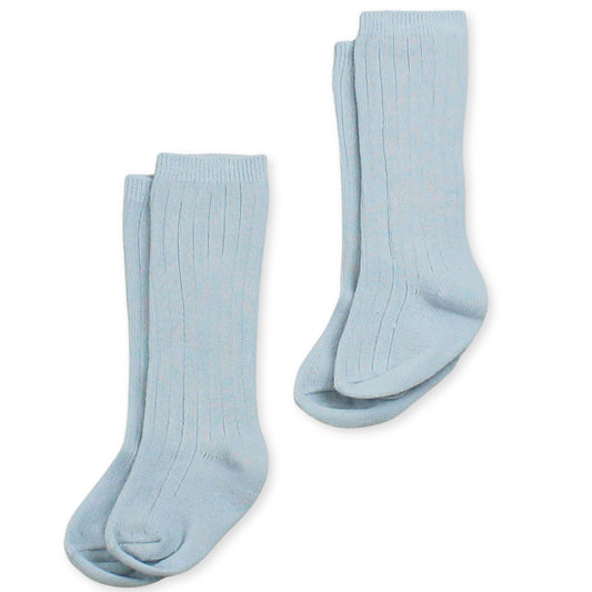 baby boys socks blue knee high plain