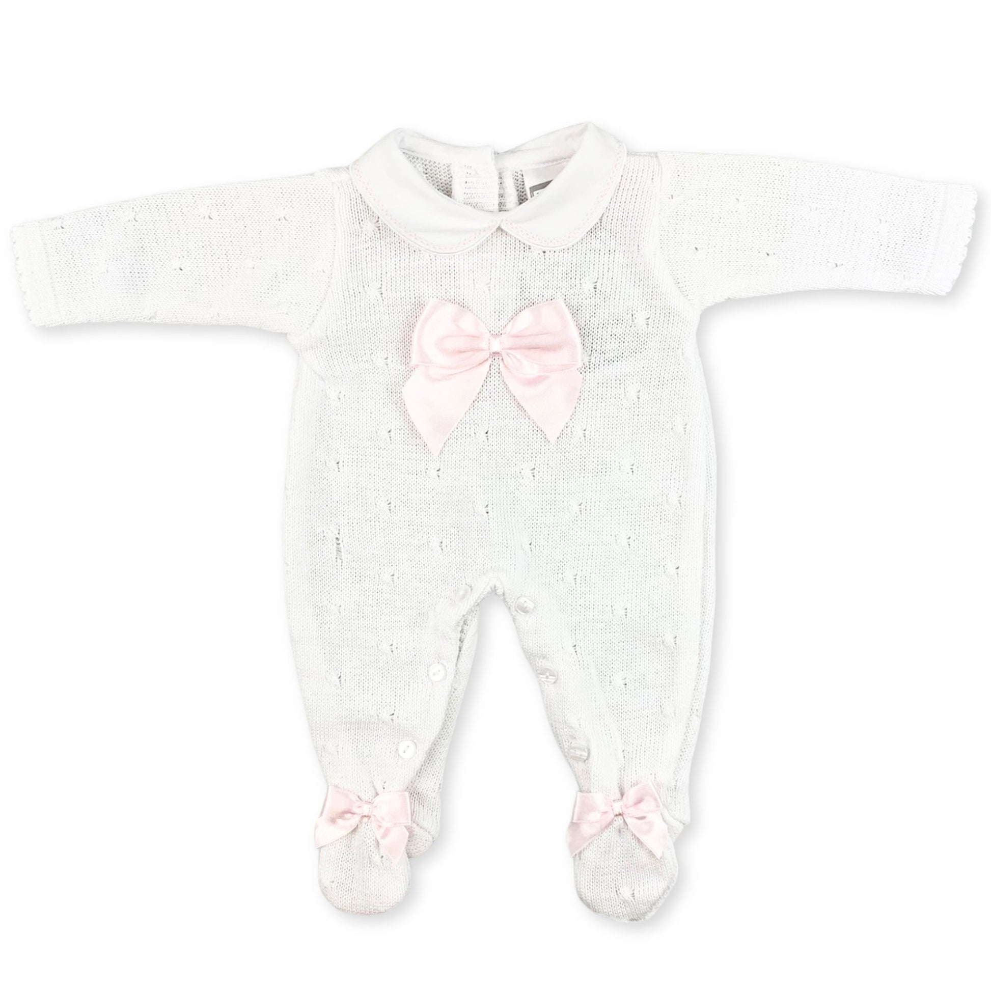 baby girls knitted sleepsuit
