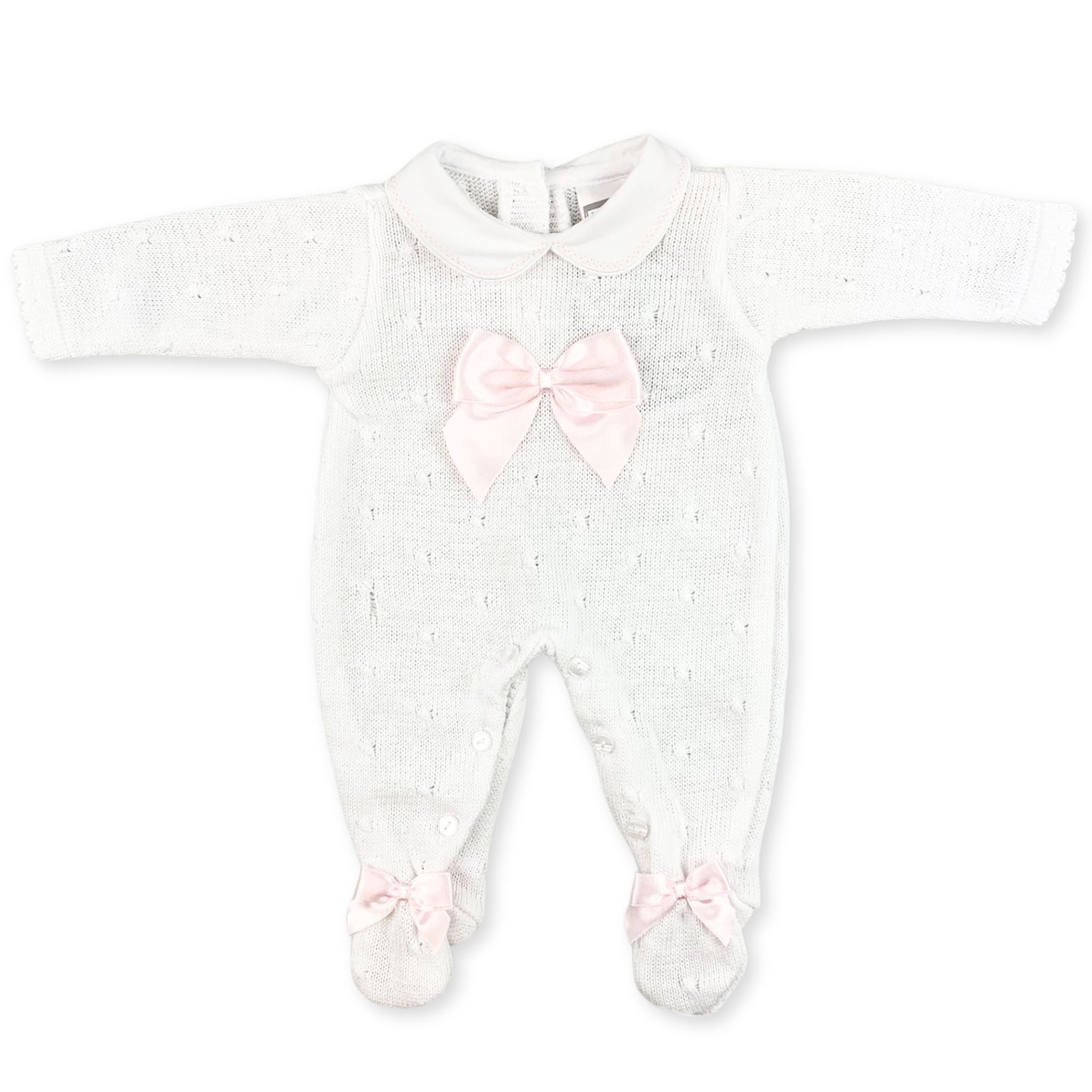 baby girls knitted sleepsuit