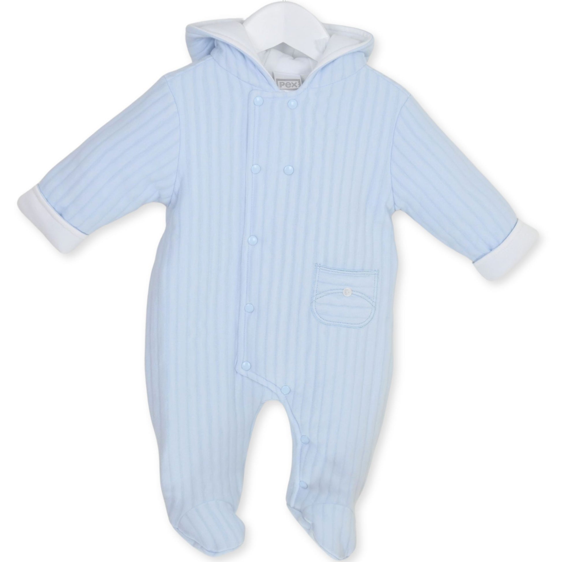 baby boys blue pramsuit snowsuit pex