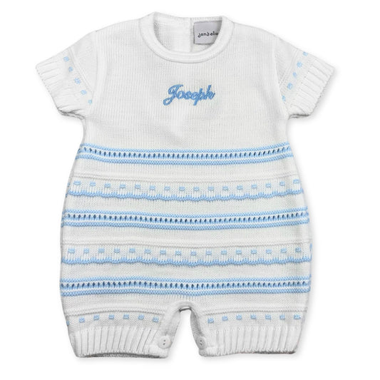 personalised baby boy knitted outfit