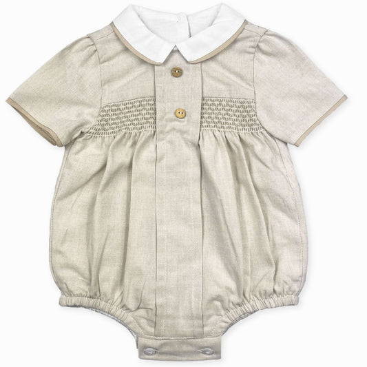 baby beige cotton romper