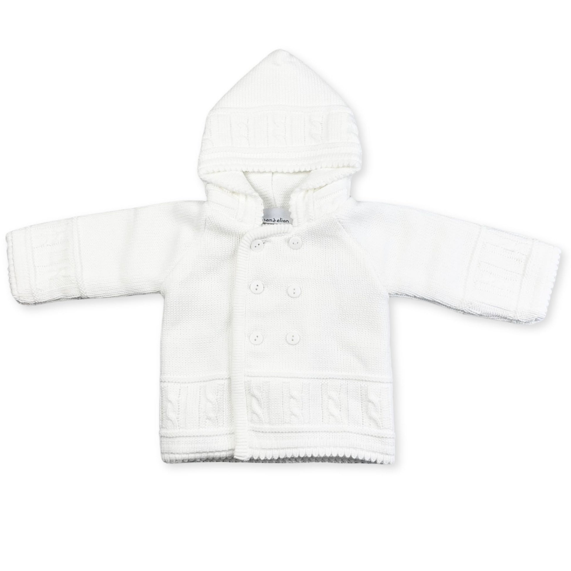 knited unisex baby cardigan white