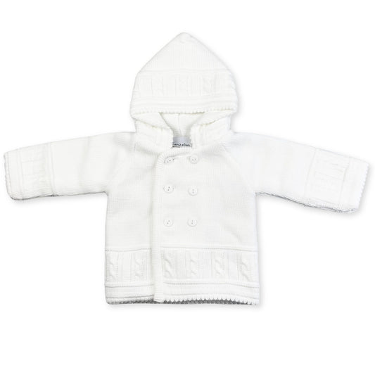 knited unisex baby cardigan white