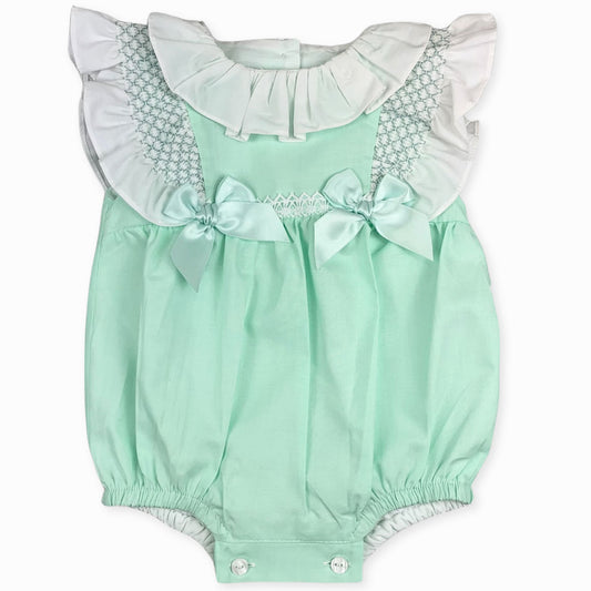 mint green baby romper